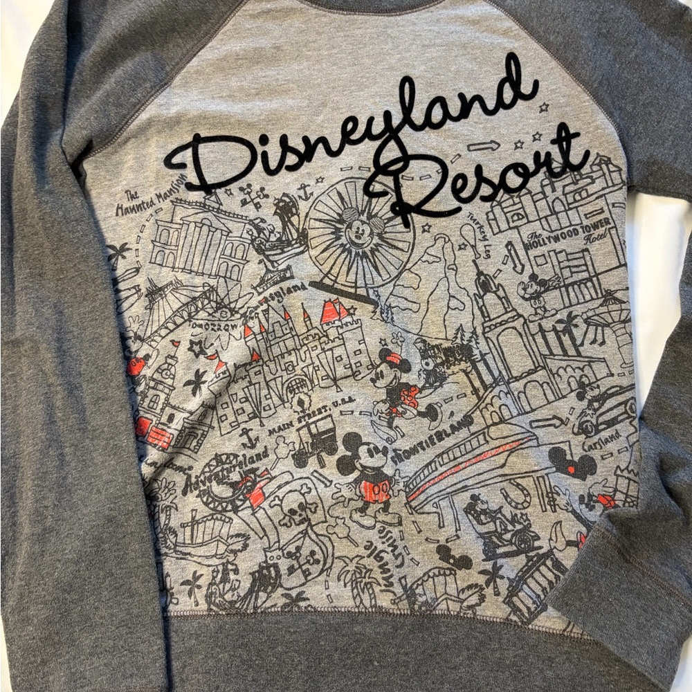 Disneyland California Adventure Resort Map Graphic Raglan Sweatshirt